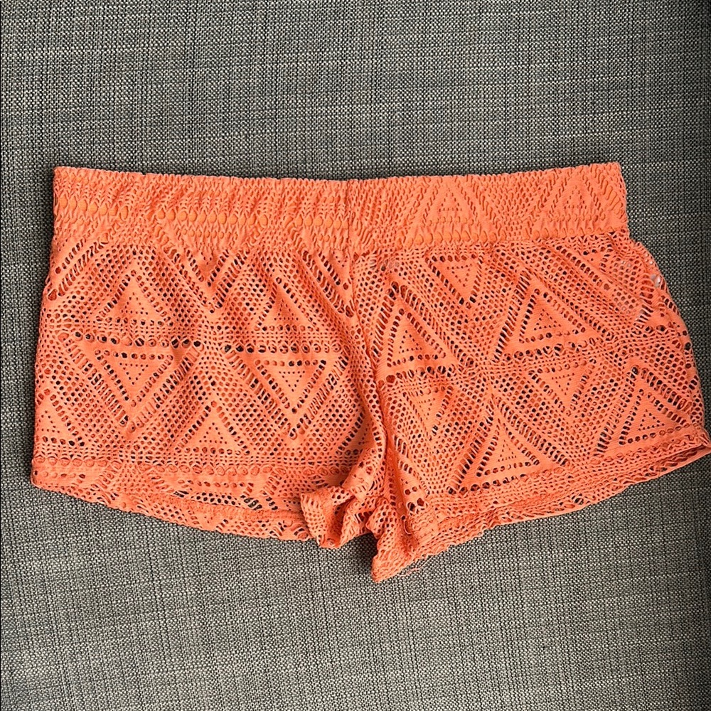 Chic Orange Crochet Shorts